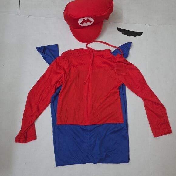 Super Mario Bros Mario Costume Halloween Boys Sz L NWOT - Picture 4 of 4